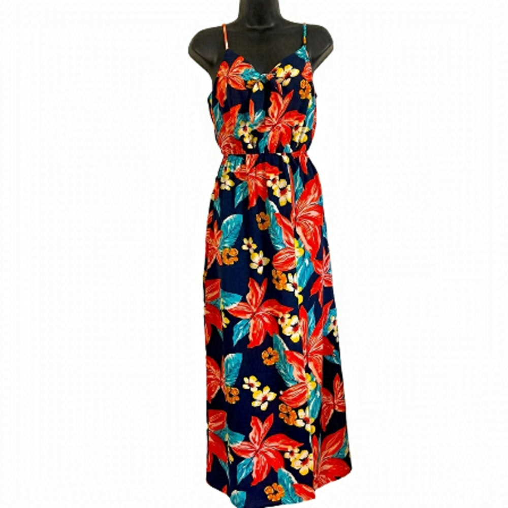 GUC Monteau floral dress, blue, orange, aqua, yellow, size Small